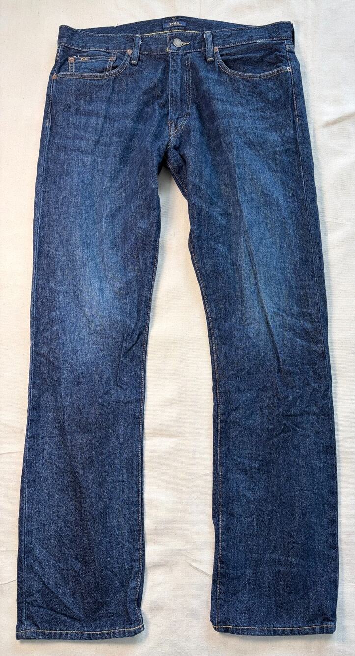 Polo Ralph Lauren Hampton Relaxed Straight Jeans Mens 34x34 Dark Wash Denim